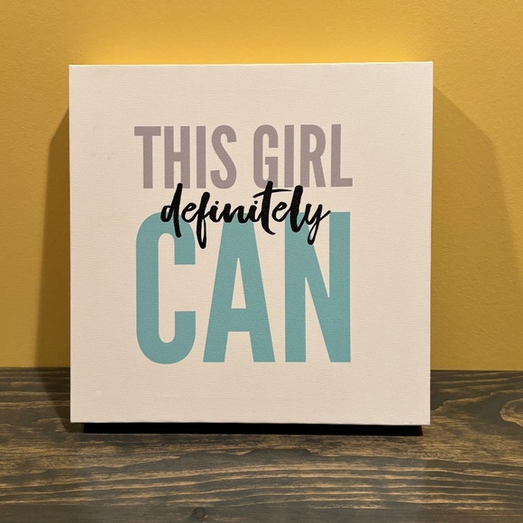 Canvas Art - This Girl Definitely Can. 10" x 10" - OR see post for set of 4! - Picture 1 of 6